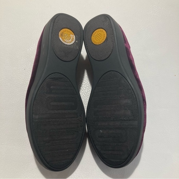 FITFLOP Sz  10 Superskate Burgundy Velveteen Flats Slip-on Comfort Shoes - Picture 10 of 13